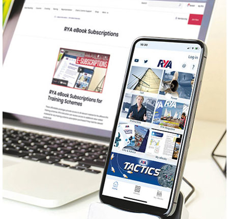 Laptop and Phone displaying the RYA website